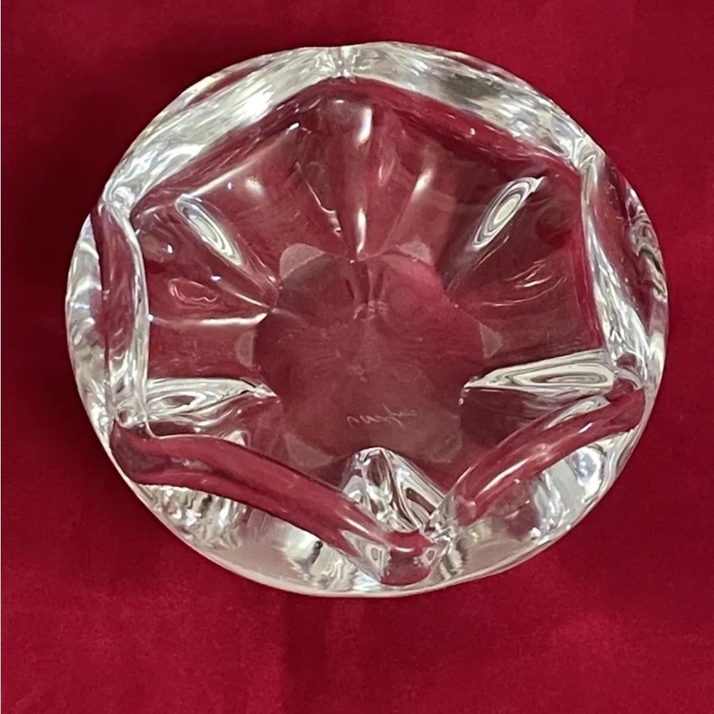 Signed Orrefors Crystal Glass Ashtray Home Decor 6 Inch Clear
